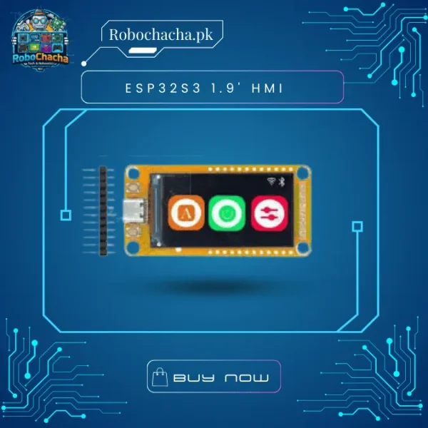 ESP32-S3 N16R8 1.9-inch LCD Module – AI Chatbot & Voice Recognition Dev Board | ESP32-S3 1.9 inch LCD Smart Display Module (170x320 IPS) - Price in Pakistan