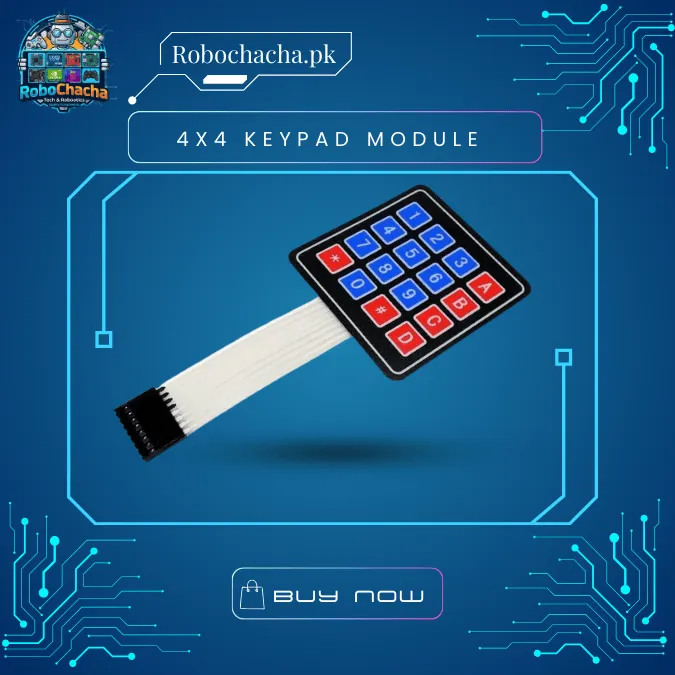Arduino 4x4 Matrix 16-Key Membrane Switch Keypad with Adhesive Backing – Price in Pakistan – Robochacha Official