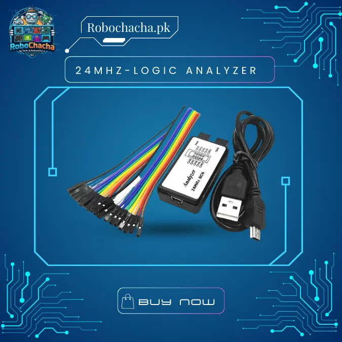 24MHz 8-Channel USB Logic Analyzer Device with USB Cable & Jumper Wires – MCU/FPGA Debugging Tool – Price in Pakistan – Robochacha