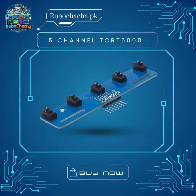 5-Channel TCRT5000 IR Array Tracking Sensor Module for Arduino & Robotics - High-Precision Line Follower