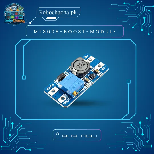 MT3608 DC-DC Step-Up Boost Converter Module 2A - Adjustable Voltage Regulator 2V-24V to 5V-28V