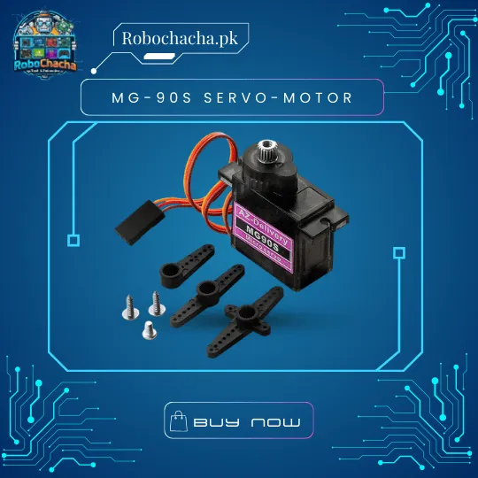 MG90S Metal Gear Micro Servo Motor 13.4g - High Torque 180 Degree for CNC, Robotics & RC Vehicles