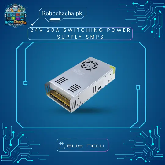 24V 20A 480W Heavy-Duty Industrial Switching Power Supply SMPS with Cooling Fan for CNC Machines and Large 3D Printers - Robochacha Pakistan