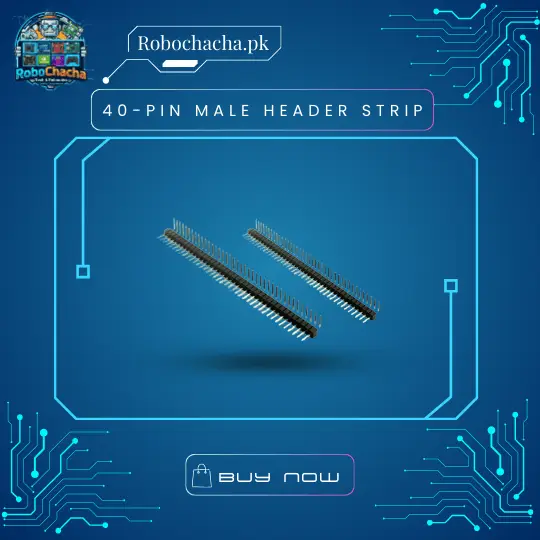 40-Pin 2.54mm Straight Male Header Strip Breakable for Arduino and PCB Soldering - Robochacha Pakistan