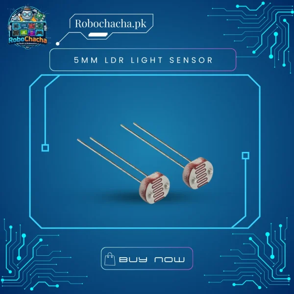 5mm Light Dependent Resistor (LDR) Photoresistor Sensor for Light Detection Projects - Robochacha Pakistan