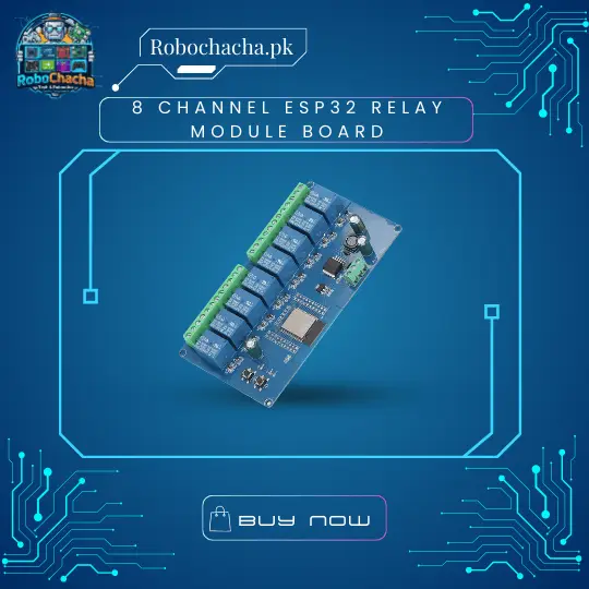 8-Channel ESP32 Relay Development Board for Wi-Fi and Bluetooth Home Automation Control - Robochacha Pakistan