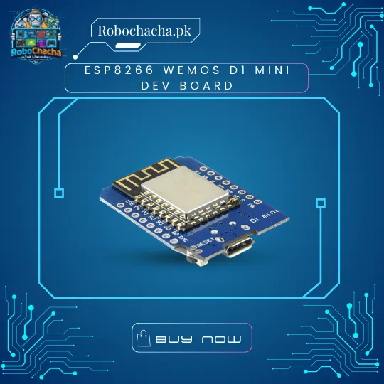 Wemos D1 Mini ESP8266 ESP-12E WiFi Development Board with Micro USB and 4MB Flash - Robochacha Pakistan