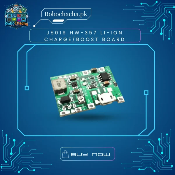 J5019 HW-357 Li-ion Battery Charging and Boost Converter Module Adjustable 4.3V-27V for 18650 Power Projects - Robochacha Pakistan