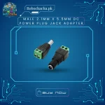 Male 2.1mm x 5.5mm DC Power Jack Adapter with Green Screw Terminals for Solder-Free Power Connection - Robochacha Pakistan