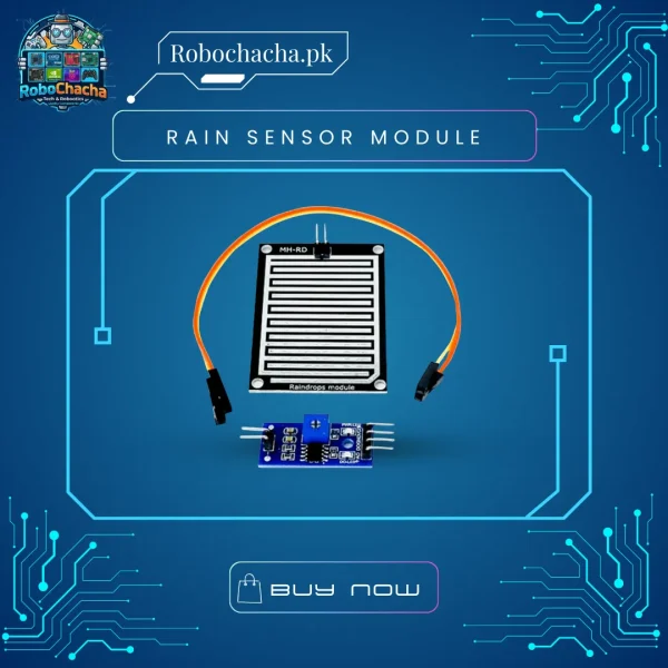 Rain Drops Detection Sensor Module with Nickel Plated Sensing Pad and LM393 Comparator for Arduino and Weather Monitoring - Robochacha Pakistan