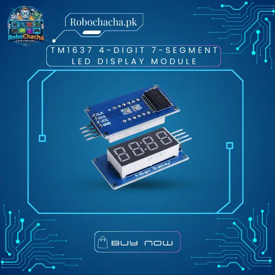 TM1637 4-Digit 7-Segment LED Display Module with Clock Colon for Arduino and DIY Digital Clocks - Robochacha Pakistan