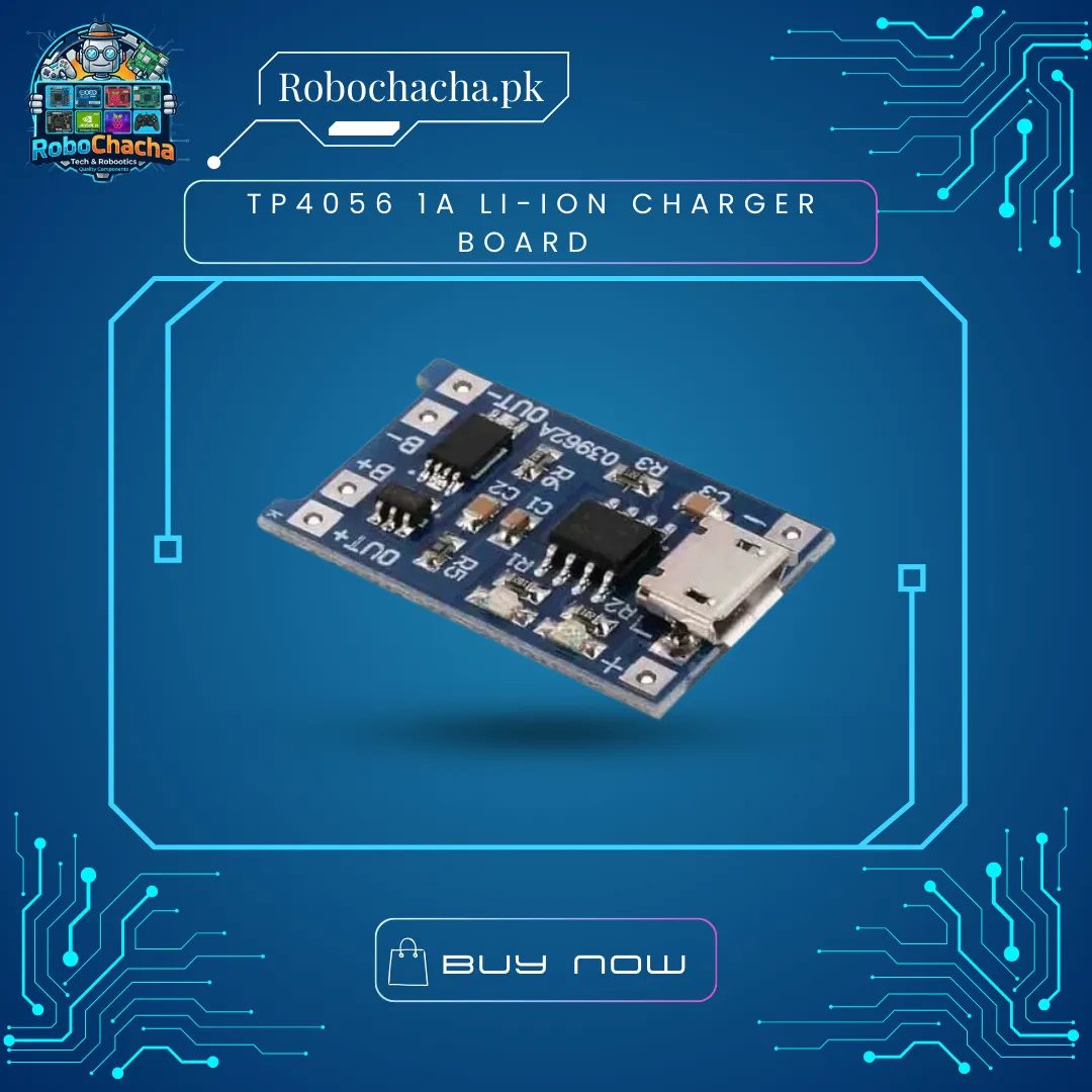 TP4056 1A Li-ion Battery Charging Board with Protection BMS – Micro USB Module for 18650 in Pakistan