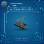 Universal Heavy-Duty Round Metal Soldering Iron Stand with Safety Spring and Sponge Tray - Robochacha Pakistan