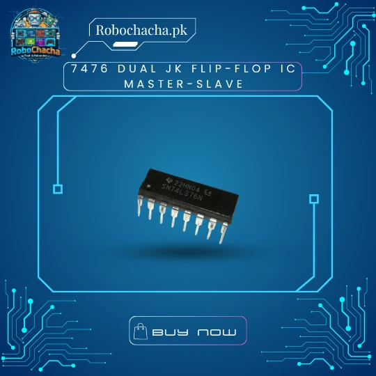 7476 Dual JK Flip-Flop IC with Master-Slave Architecture and Preset/Clear Pins