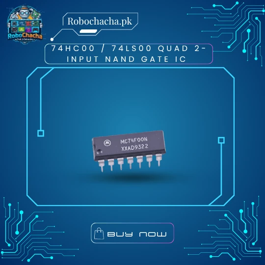 74HC00 74LS00 Quad 2-Input NAND Gate IC 74HC00 74LS00 Quad 2-Input NAND Gate Integrated Circuit (IC) DIP-14 for Digital Logic Projects