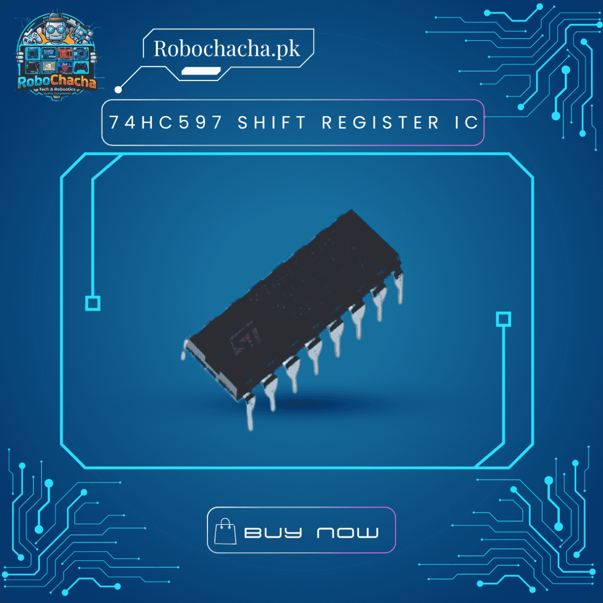 Piso Shift Register Arduino 74HC597 Shift Register IC – 8-Bit Parallel-In Serial-Out (PISO) with ...