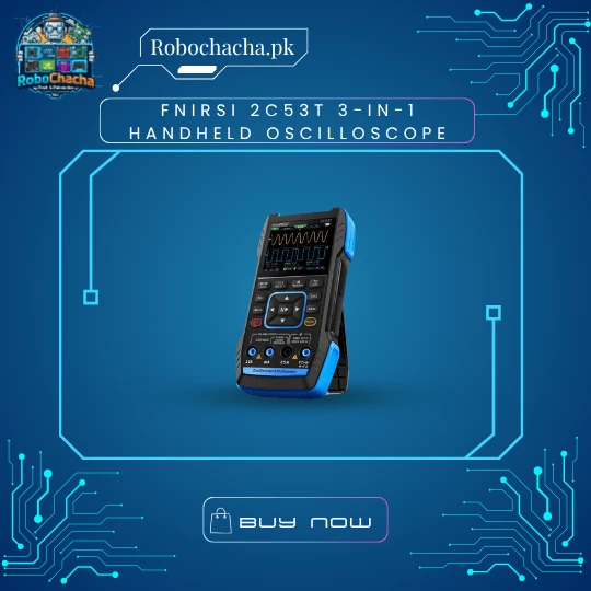 FNIRSI 2C53T 50MHz 3-in-1 Handheld Dual Channel Oscilloscope Multimeter and Signal Generator with 4.3-inch Touchscreen