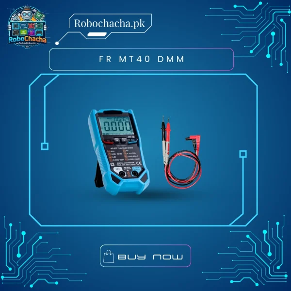 FR MT40 Digital Multimeter DMM with Yellow Protective Cover, Backlit LCD, and Continuity Buzzer for Electronics Testing