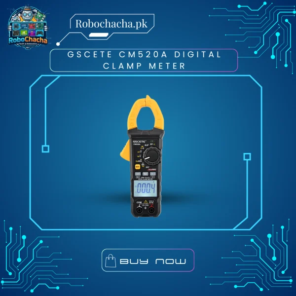 GSCETE CM520A Auto-Ranging Digital Clamp Meter with NCV and Temperature Probe for Electrical Troubleshooting