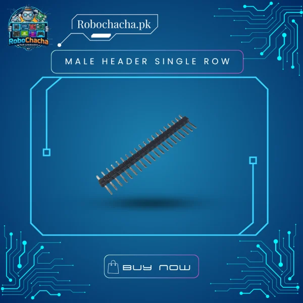 40-Pin Single Row Male Header Strip 2.54mm Pitch for Arduino and PCB Prototyping