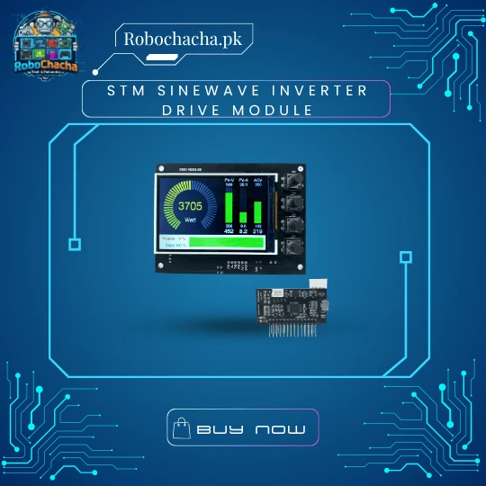 STM32 Pure Sinewave Inverter Drive Module with 3.5 inch Color TFT Display Dashboard showing Wattage and PV Data - Robochacha Pakistan