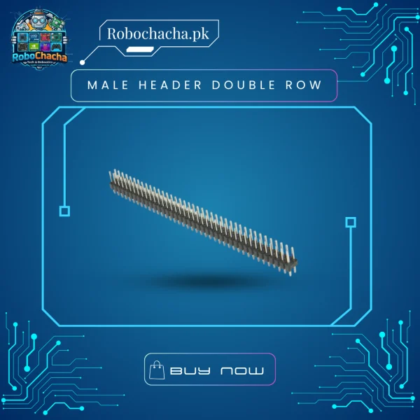 2x40 Pin Double Row Male Header Strip 2.54mm Pitch for PCB and Robotics Projects
