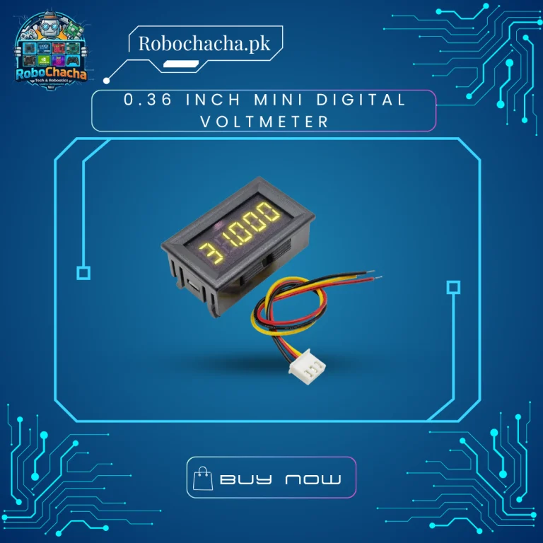 0.36 Inch Mini 3-Wire Digital Voltmeter DC 0-30V LED Panel Meter with Snap-In Plastic Shell