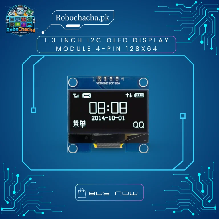 1.3 inch 4-Pin I2C OLED 128x64 Graphic Display Module with SH1106 Controller for Arduino and Robotics