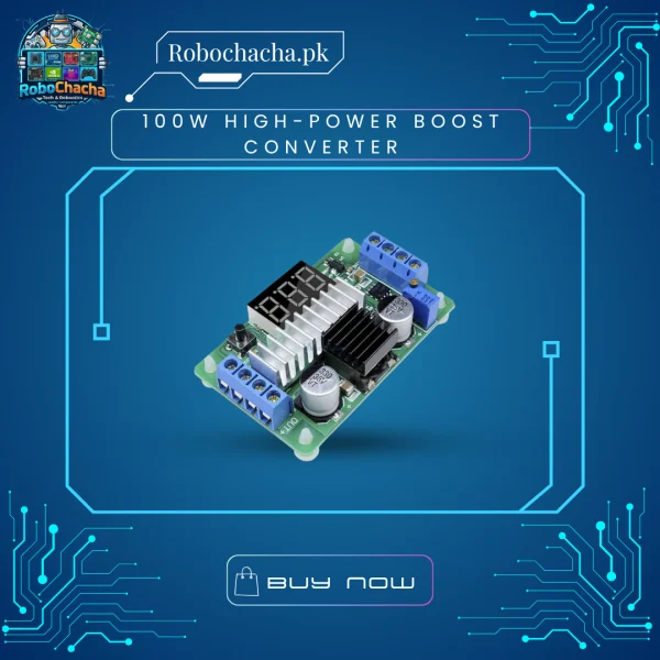 100W High Power Adjustable DC-DC Boost Converter with Digital Display Voltmeter for Laptop and LED Projects -