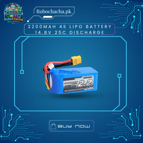 2200mAh 4S 14.8V 25C High Discharge Lithium Polymer (LiPo) Battery for Professional Robotics and Drones