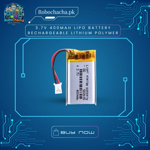 3.7V 400mAh 602035 Rechargeable Lithium Polymer LiPo Battery for Micro Drones and Wearable Electronics
