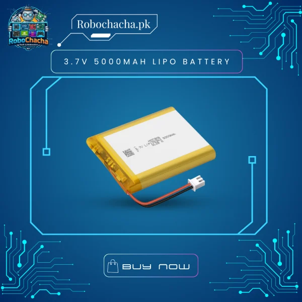 3.7V 5000mAh High Capacity Rechargeable Lithium Polymer LiPo Battery with Protection Circuit for Electronics and Tablets