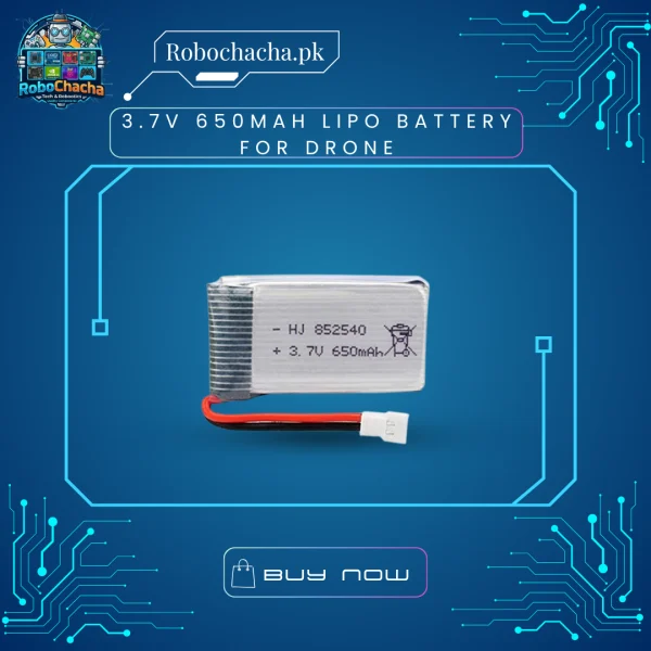 3.7V 650mAh High Discharge Lithium Polymer (LiPo) Battery for Micro Drones and RC Aircraft