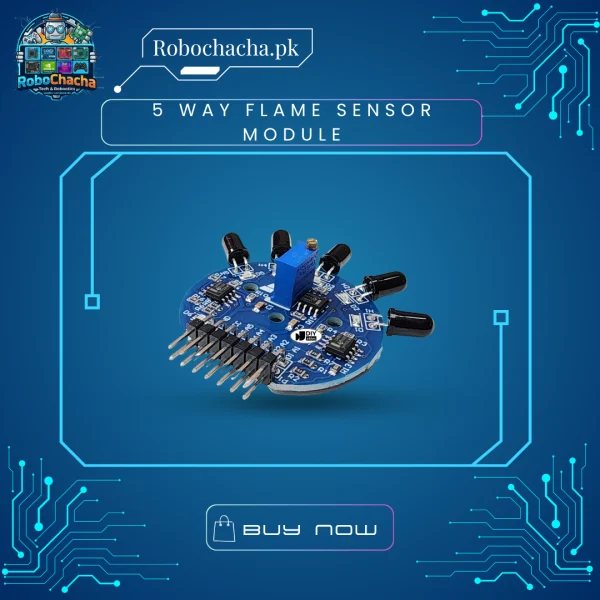 5 Way Flame Sensor Module 5 Way Flame Sensor Module Wide Angle Multi-Channel Fire Detector for Arduino and Firefighting Robots