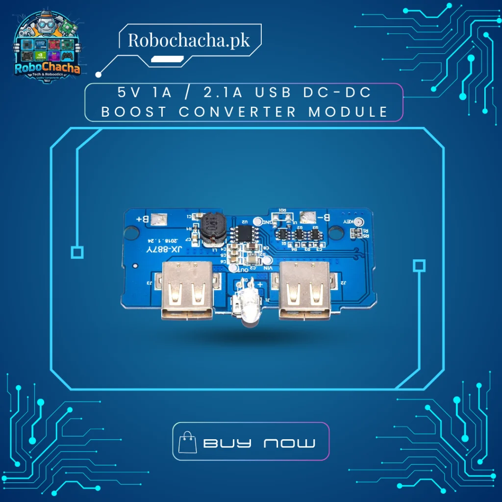 5V 1A 2.1A Dual USB DC-DC Boost Step-Up Charging Module Board for 18650 Lithium Battery DIY Power Bank