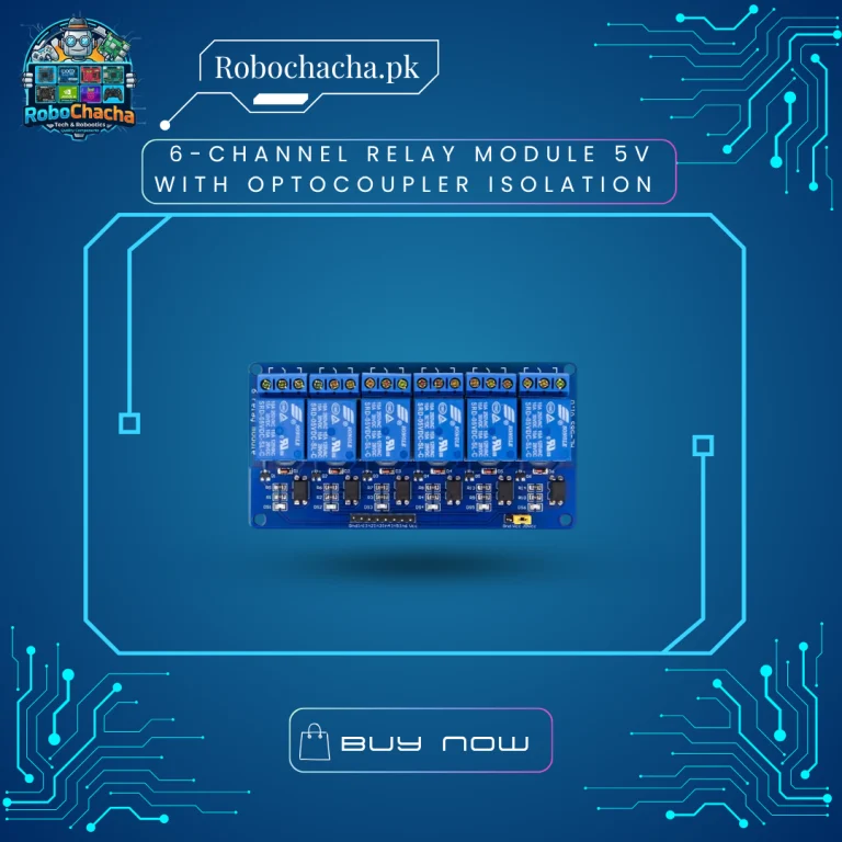 6-Channel 5V Relay Module Board with Optocoupler Isolation for Arduino Home Automation and Robotics