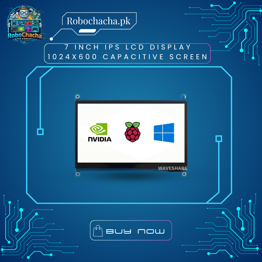 7 inch IPS LCD Display 1024x600 Capacitive Screen 7 inch 1024x600 Capacitive Touch Screen LCD Monitor with HDMI and USB Interface for Raspberry Pi and PC