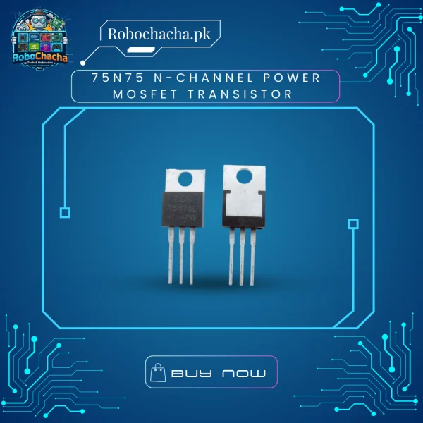 75N75 N-Channel Power MOSFET Transistor 75V 75A TO-220 Package for UPS Inverters and Motor Drivers