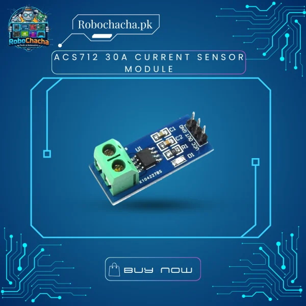 ACS712 30A High Range Hall Effect Current Sensor Module for AC and DC Monitoring with Arduino and ESP32