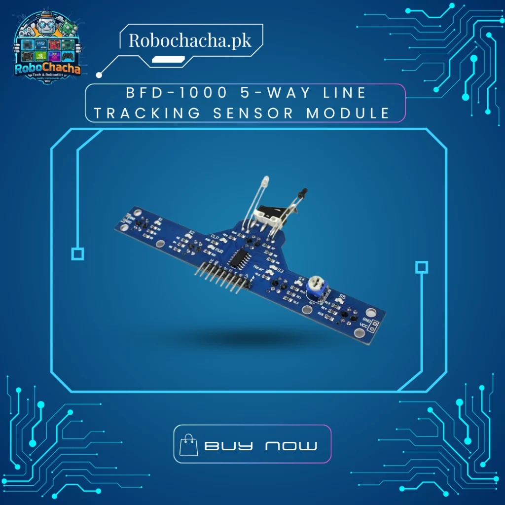 BFD-1000 5-Way Line Tracking Sensor Array with Integrated Limit Switch and IR Obstacle Avoidance Module
