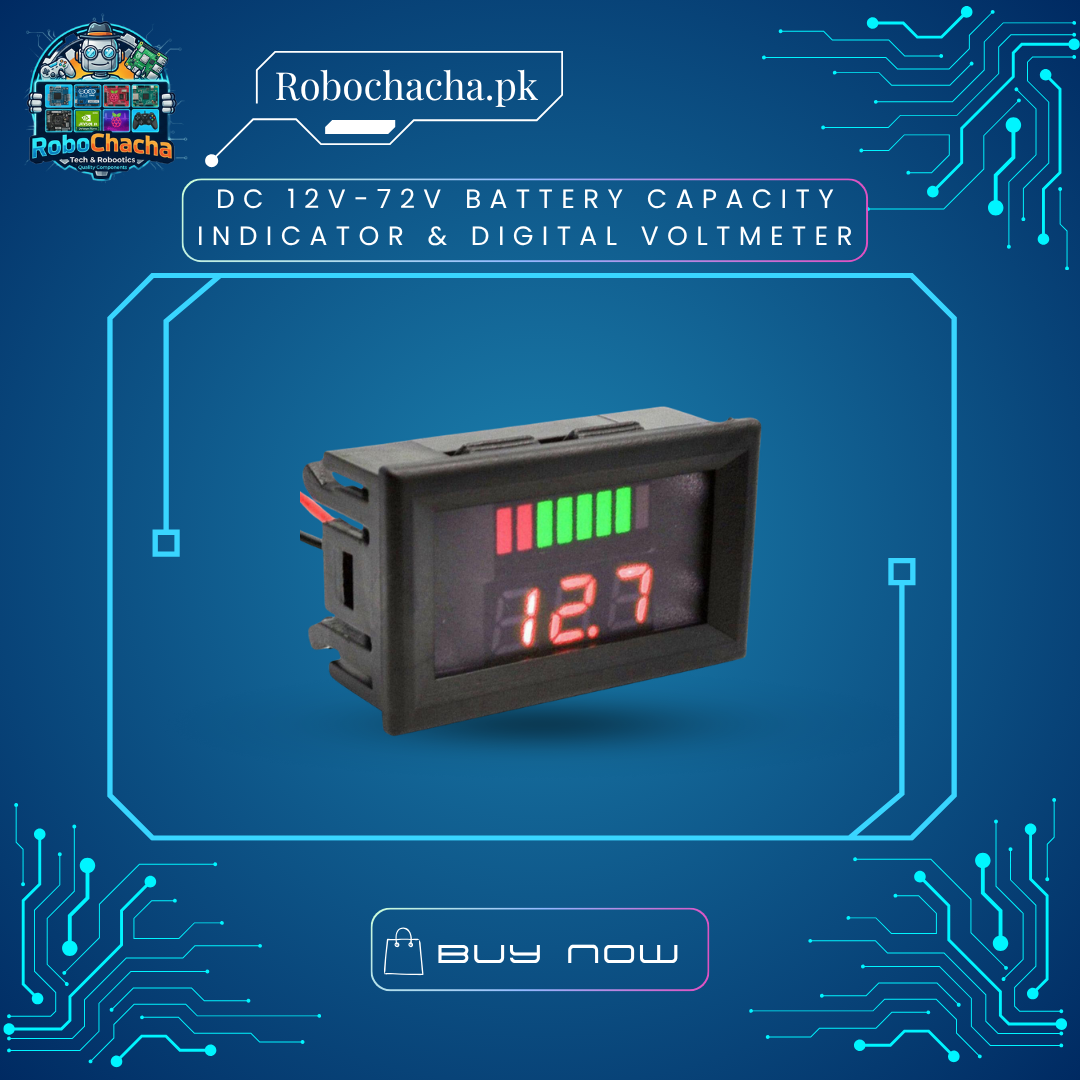 DC 12V-72V Battery Capacity Indicator & Digital Voltmeter 3-Phase High-Power BLDC Brushless DC Motor Controller Driver Board with Heatsink - Robochacha Pakistan