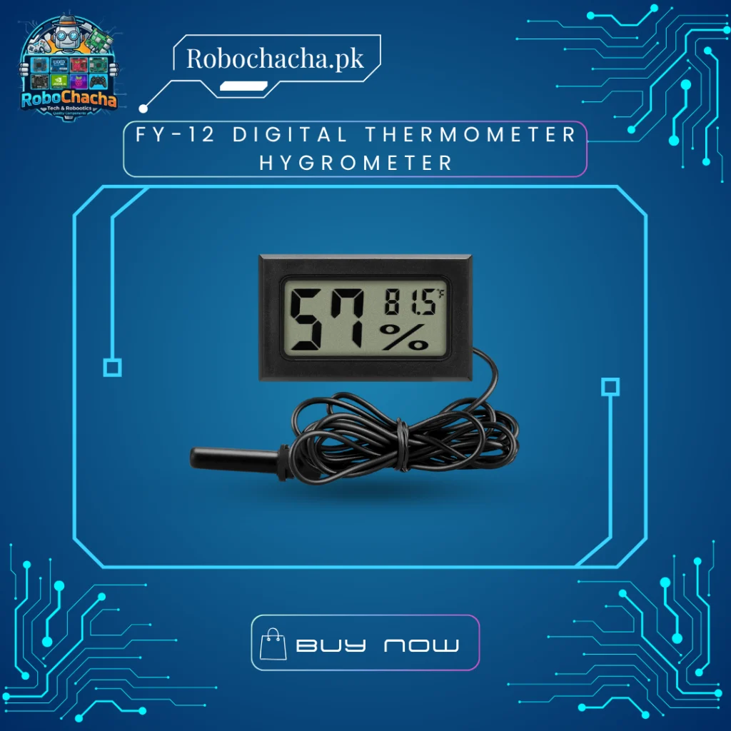 FY-12 Mini Digital LCD Thermometer and Hygrometer Panel Mount Humidity Meter Gauge