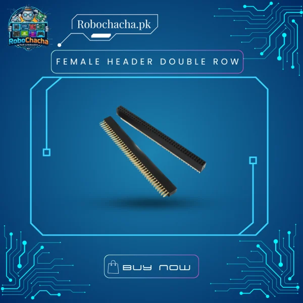 2x40 Pin Double Row Female Header Strip 2.54mm Pitch PCB Socket for Arduino and Robotics