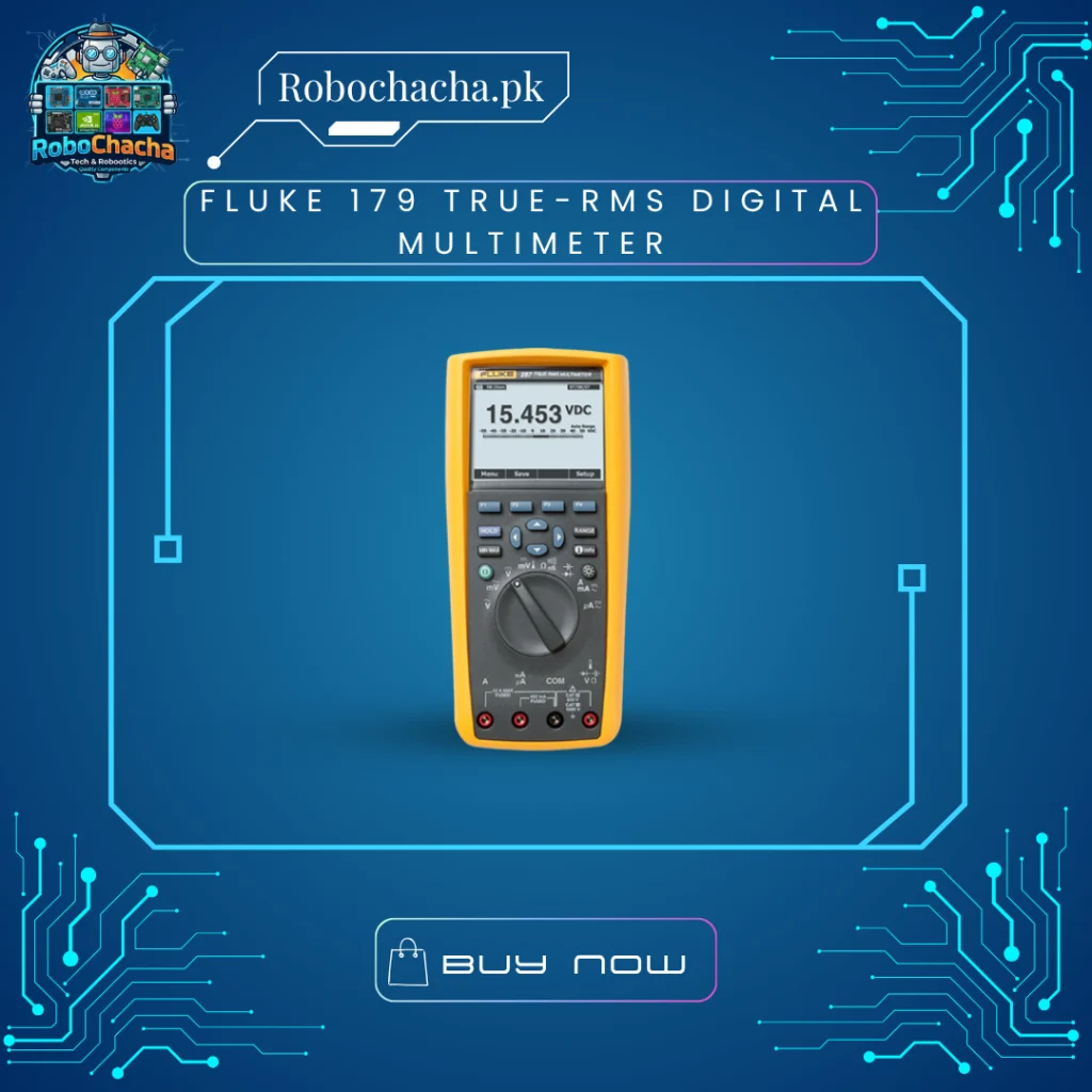 Fluke 179 True-RMS Digital Multimeter with Temperature Measurement and Backlight for Industrial Troubleshooting