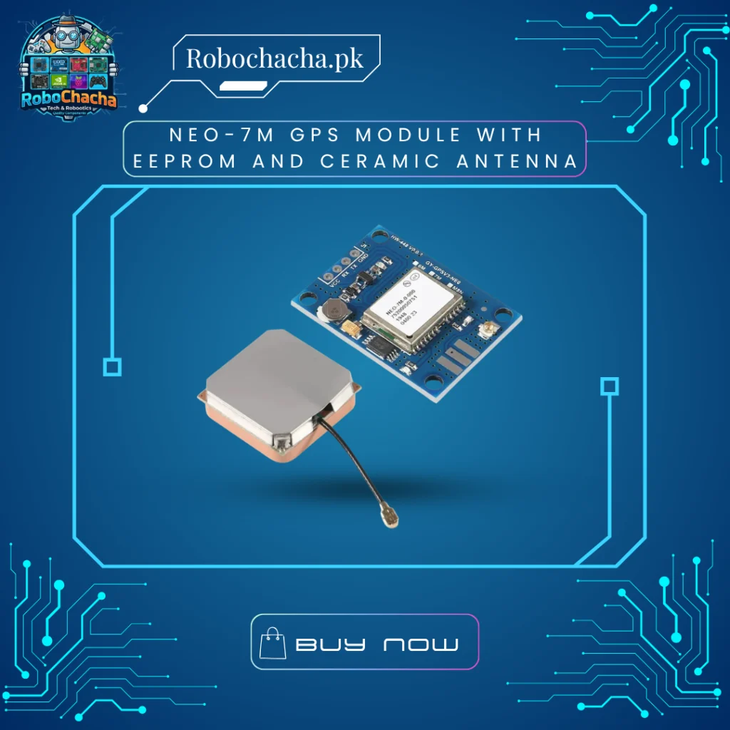 NEO-7M u-blox 7 Series GPS Receiver Module Board with External Ceramic Patch Antenna for Arduino and Flight Controller