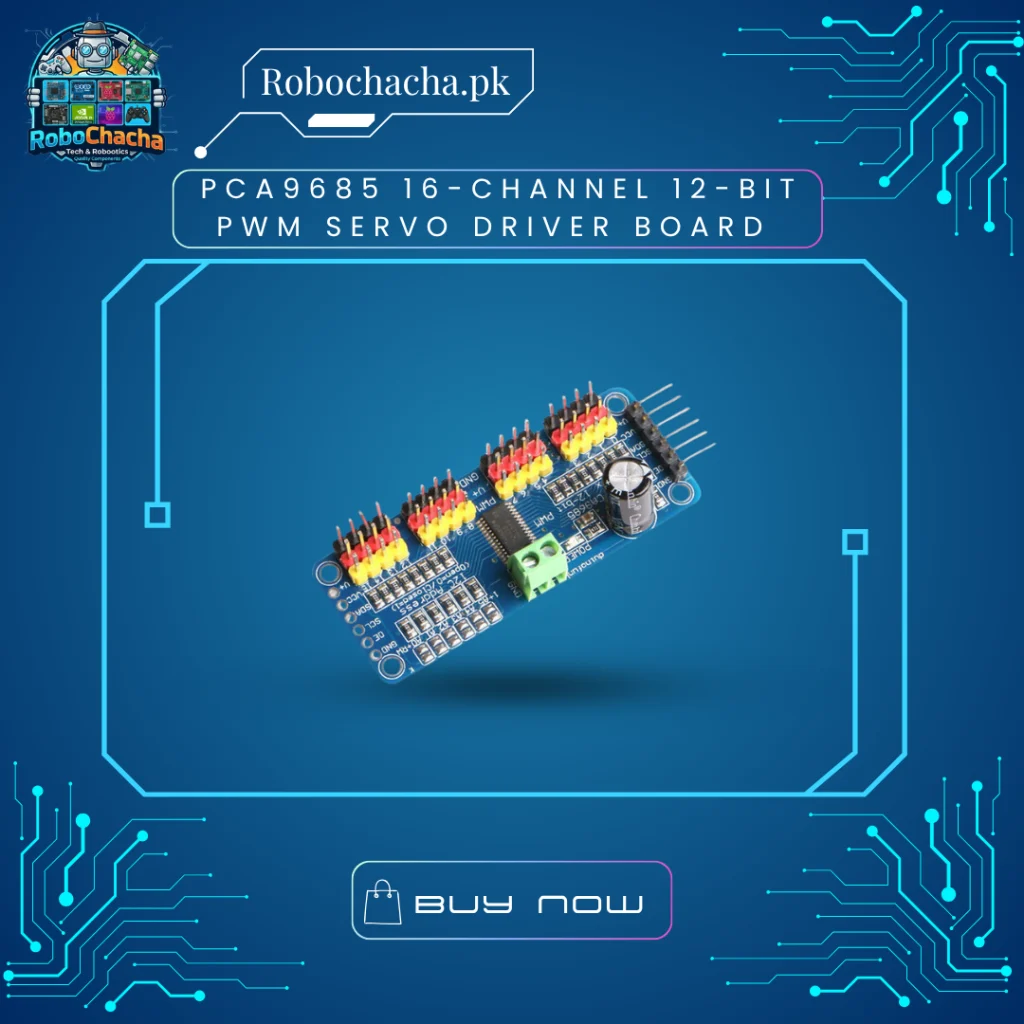 PCA9685 16-Channel 12-bit PWM I2C Servo Motor Driver Board Module for Arduino and Robotics