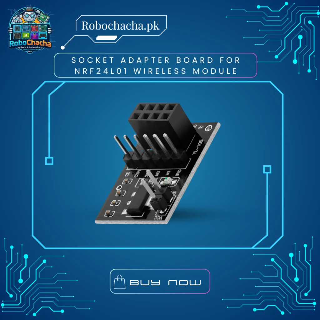 8-Pin Socket Adapter Board with 3.3V Voltage Regulator for NRF24L01 Wireless Module - Robochacha Pakistan