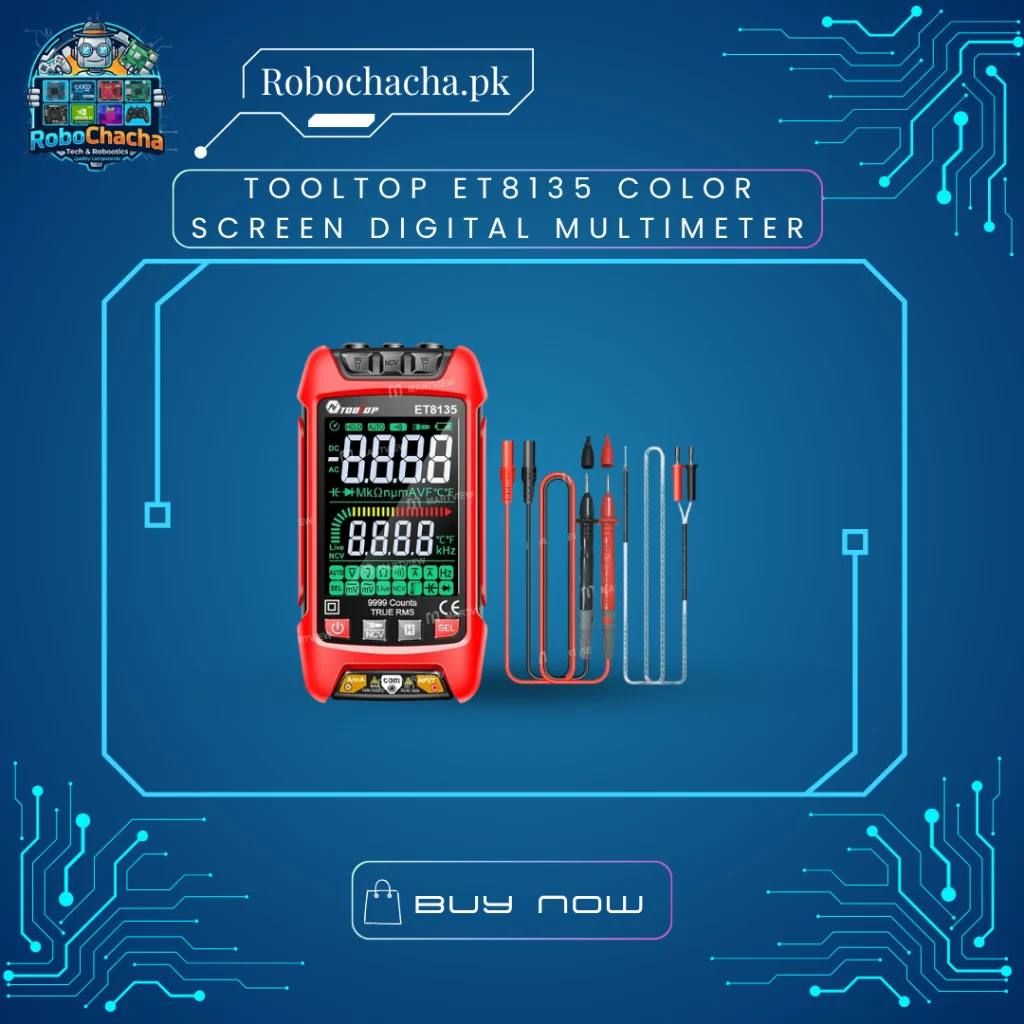 TOOLTOP ET8135 Smart Digital Multimeter with Large Color LCD Screen and Ultra-Thin Design