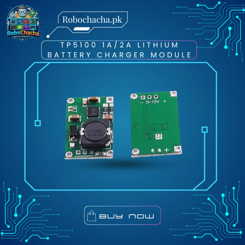 TP5100 1A 2A High Efficiency Switch-Mode Lithium Battery Charger Module Board for 4.2V 1S and 8.4V 2S Series 18650 Cells