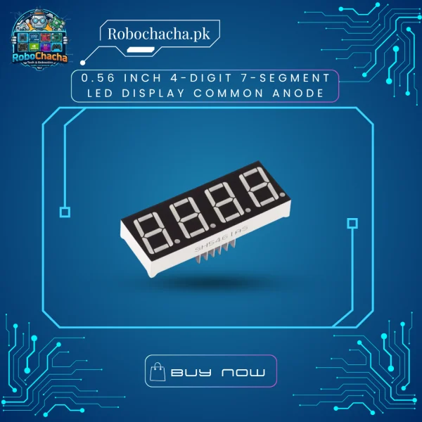 0.56 Inch 4-Digit 7-Segment Common Anode Red LED Display Raw 12-Pin Module